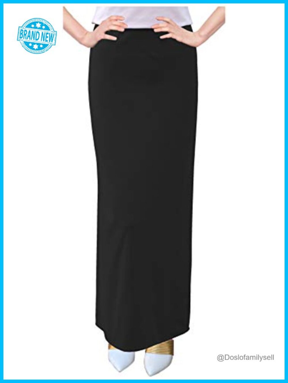 Women's Modest Below Knee Ankle Length Maxi Straight Skirt Work Wear